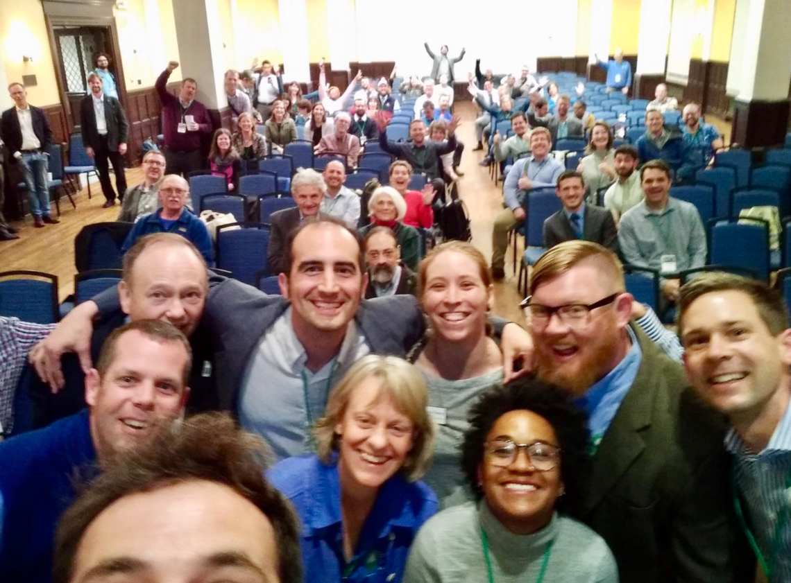 We are family: East Coast Greenway staff and remaining Summit attendees wrap up the first Mid-Atlantic Greenways & Trails Summit with a group selfie. Too bad we didn't give Daniel a selfie stick.