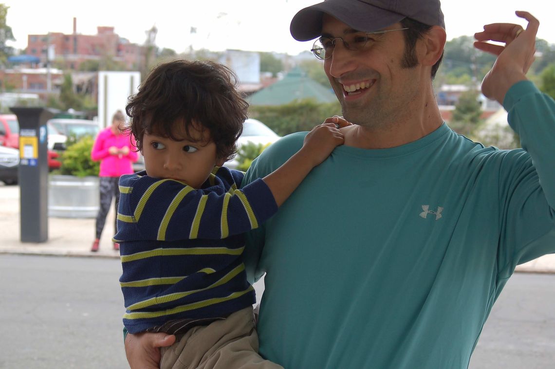 2018: Dennis and his youngest, Kristopher, cheer on runners at the Ales for Trails 5k in Durham, N.C.