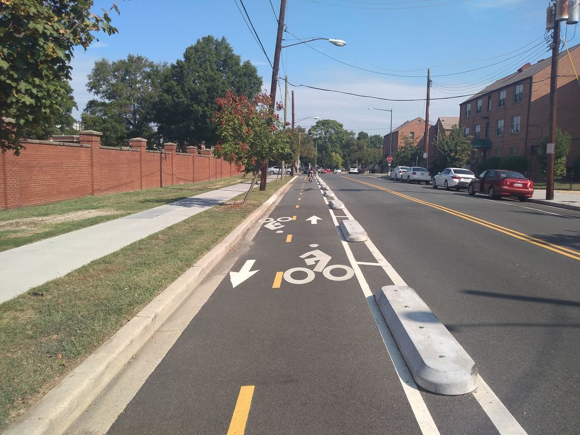 Washington, DC: A half mile of protected bike/ped path in the city's southwest area.